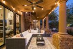 Comfortable seating under a covered patio